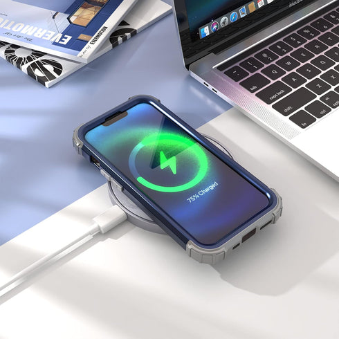 IDweel for iPhone 13 Case with Screen Protector, for iPhone 14 Case, Hybrid Shockproof Heavy Duty Protection Hard PC Cover Soft Silicone Sturdy Bu...