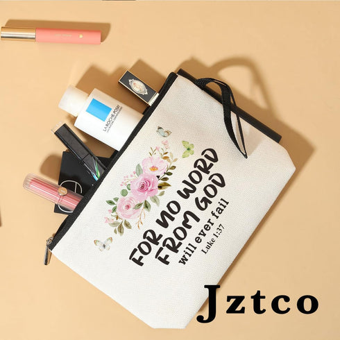 Inspirational Christian Gifts for Women Makeup Bag Religious Gifts Makeup Zipper Pouch Bag Bible Verse Cosmetic Bag Scripture Christmas Birthday G...