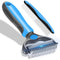 Dog Grooming Brush and Metal Comb, Undercoat Rake for Dogs Grooming Supplies Dematting Deshedding Brush comb for Shedding (Blue)...