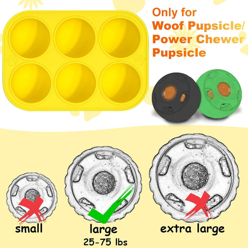 BABORUI Lid Silicone Molds for 6 Cavities Dog Treat Molds (L)...
