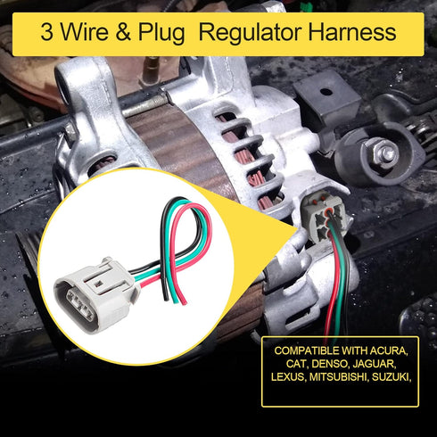 PAGOW 3 Wires Alternator Regulator Harness, Alternator Pigtail Connector Plug Harness Replacement for Infiniti EX35 G35, Nissan 350Z Maxima Rogue,...
