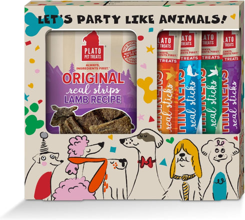 PLATO Pet Treats Air Dried Dog Treats Celebration Gift Box - Gifting for all Occasions - 5-count Dog Treats...