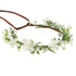 Handmade White Flower Crown Green Leaf Headband Floral Headpiece Fairy Hair Wreath Flower Hair Accessories for Girls Weeding Bride Cosplay Party...