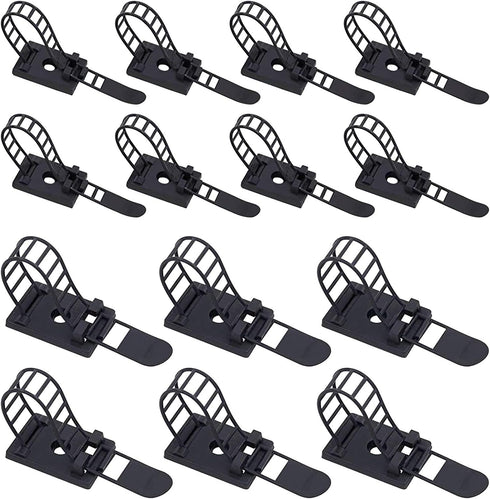 50Pcs 2 Sizes Adjustable Self-Adhesive Nylon Cable Straps Cable Ties Cord Clamp for wire management, Large and Small...