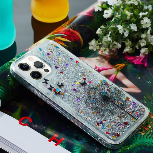 Compatible with iPhone 13 Pro Max Case Bling Glitter Case for Girls Women 3D Creative Anti-Fall Quicksand Liquid Soft Phone Case Compatible for iP...