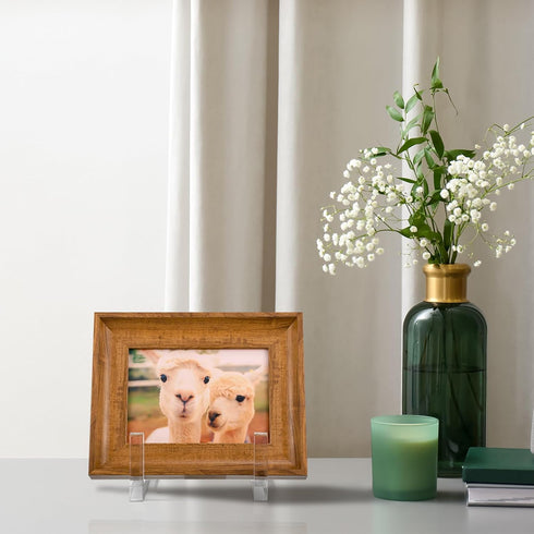 2 Pcs Acrylic Plate Stand Clear Easel Stand for Display 8 Inch Acrylic Photo Frame Bowl Stands Holder Tall Clear Vinyl Record Storage Decorative P...