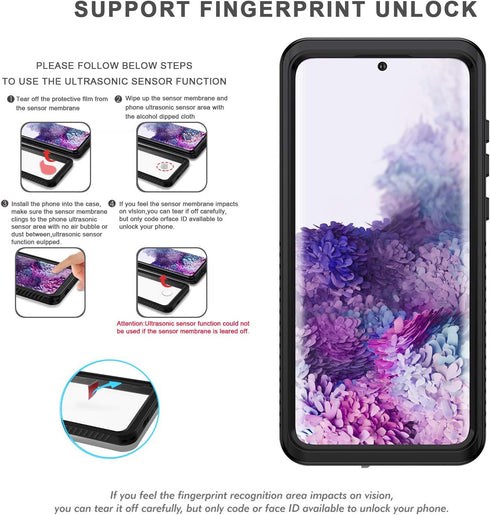 Lanhiem for Samsung Galaxy S20+ Plus Case, IP68 Waterproof Dustproof Shockproof Case with Built-in Screen Protector, Heavy Duty Full Body Protecti...