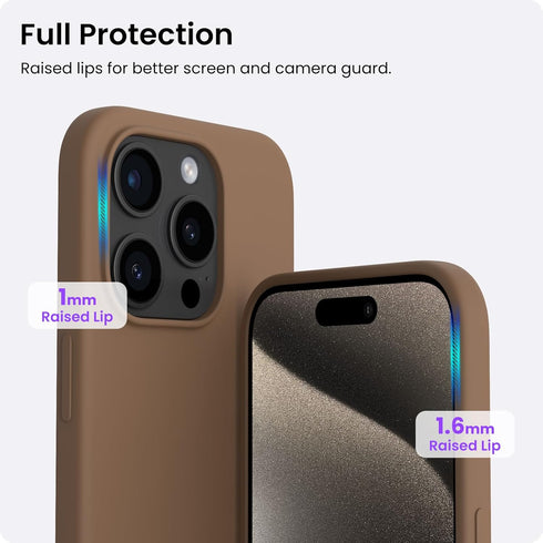 ORNARTO Compatible with iPhone 15 Pro Max Case 6.7", Slim Liquid Silicone 3 Layers Soft Gel Rubber Shockproof Protective Phone Case with Anti-Scra...