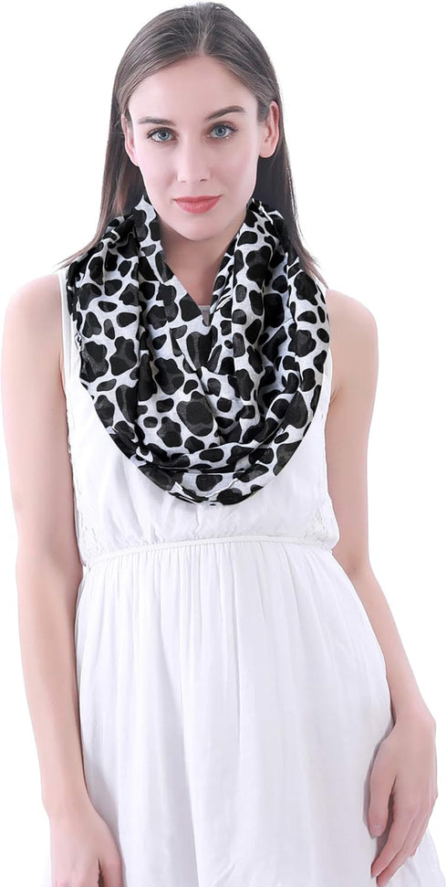 Lina & Lily Cow Animal Print Women's Infinity Scarf Lightweight...