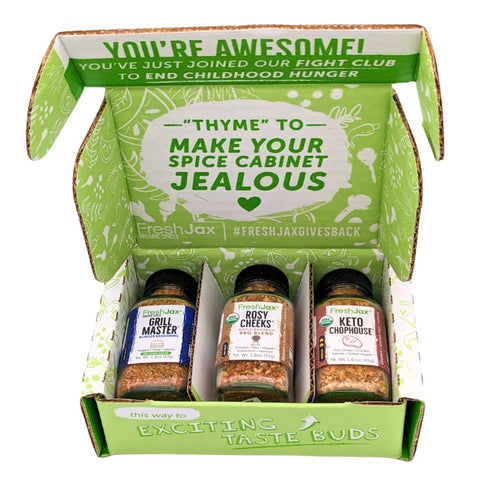 FreshJax Grill and BBQ Seasoning Gift Set | Pack of 3 Organic Grilling Spices | Grilling Gift sets for Men | Grill Master, Keto Chophouse & Rosy C...
