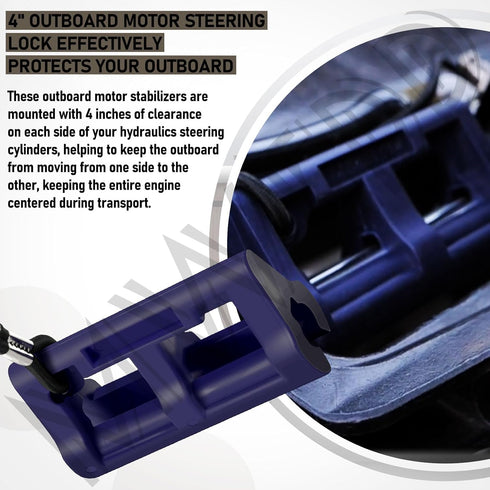 Hydraulic Steering Lock / 4" Outboard Motor Steering Lock for Outboard Motor Trailering/Transport, Prevent Swinging of Engine in Trailering...