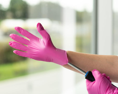 FRAMAR Pink Gloves Disposable Latex Free – Pink Nitrile Gloves Small, Disposable Gloves Small, Rubber Gloves Disposable, Esthetician Supplies, Mec...