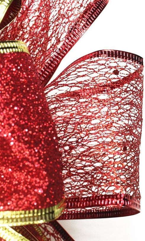 BinaryABC Valentine's Day Bows Decoration Ornaments,Christmas Tree Topper Bow(Red)...