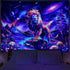 Blacklight Lion Tapestry Trippy Galaxy Space Tapestry UV Reactive Mountain Tapestry Hippie Neon Flowers Plants Wall Tapestry Magic River Landscape...