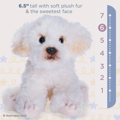 Bearington White Dog 6.5 Inch Dog Stuffed Animals - Dog Plush - Poodle Stuffed Animal Labradoodle Stuffed Animal...
