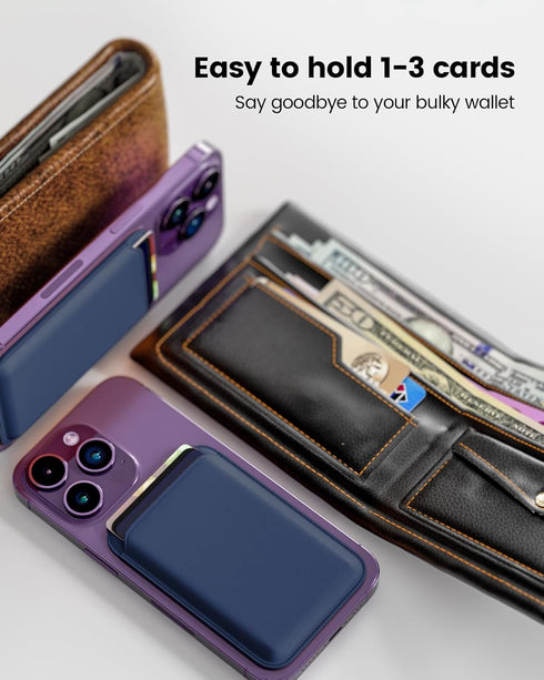 Magnetic Phone Wallet for Apple MagSafe, Card Wallet Holder for iPhone 15 Pro Max/15 Plus/15 Pro/15, 14 Pro Max/14 Plus/14 Pro/14, 13 Pro Max/13 P...