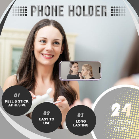 Silicone Suction Phone Case Adhesive Mount- Phone Sticky Grip for iPhone and Android, Hands-Free Sticky Cell Phone Grip, Mobile Fidget Mirror Hold...