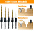 9Pcs Wood Countersink Drill Bit Set, Titanium Tapered Drill Bits and Wood Plug Cutter, Countersink Chamfer Drilling Tool for Woodworking and Carpe...