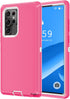 for Galaxy S22 Ultra Case, Rugged Shockproof Military Protective Bumper Phone Cover Armor Heavy Duty for Samsung Galaxy S22 Ultra (Hot Pink/White)...