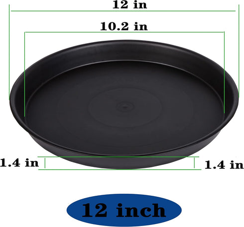 2 Pack of Bird Bath Bowl 12", 1.6" Depth, 10 12 inch Birdbath Bowls Dish Only for The Garden, Large Plant Saucer (12", Black)...