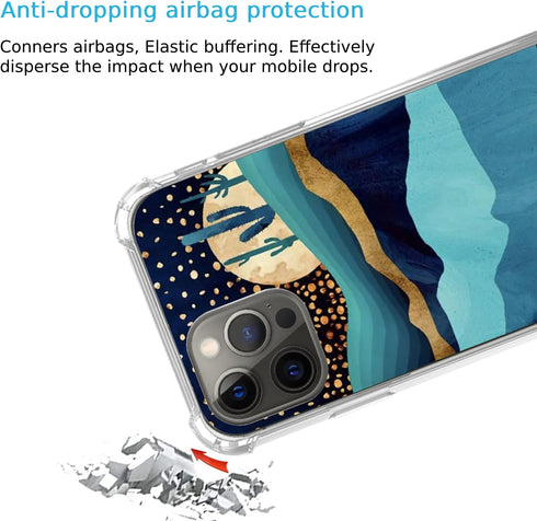 Aesthetic Desert Starry Night Moon Cactus Case Compatible with iPhone 13 Pro Max, Minimalist Landscape Abstract Art Case for iPhone 13 Pro Max for...