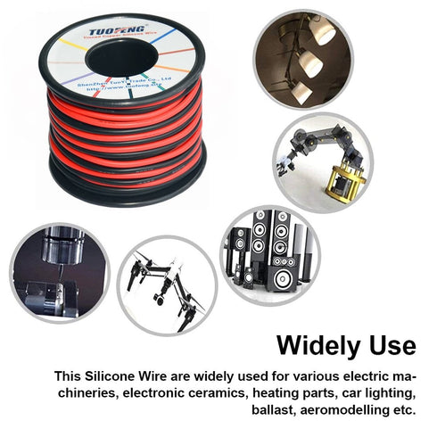 16 awg Electronic Wire,66 Feet Silicone Wire Flexible Tinned Copper Wire High Temperature Resistance 2 Separated Wires 33 ft Black and 33 ft Red S...