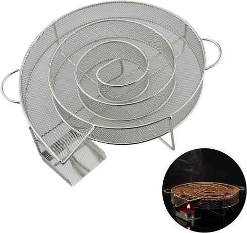 Cold Smoke Generator for BBQ Bacon Fish Salmon Meat dust Hot and Smoking Salmon Meat Burn Smoker Tools Bacon Meat Fish (round)...