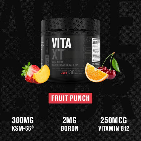 Jacked Factory Vita XT Performance Vitamin Powder - Daily Multivitamin Powder for Men with KSM-66 Ashwagandha, Prebiotic Fiber, Vitamin A, C, D, K...