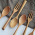 Kyien 6Pcs Wood Soup Spoons And Forks Sets Natural Wood Eating Utensils Wooden Flatware Set?Eco Friendly Wood Cutlery Wooden Dinner Fork And Spoon...