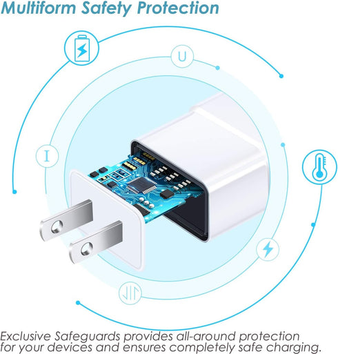 Adaptive Fast Charging Wall Charger Adapter, Eversame 6-Pack Fast Charging Block Travel USB Charger Box Compatible Samsung Galaxy S10 S9 S8 S7 S6 ...