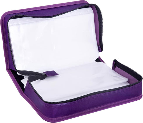 CD/DVD Case Holder, 128 Capacity CD VCD Media Wallet, Storage, Holder, Booklet, Organizer (Purple)...