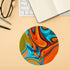 Vivid Modern Southwest Hipster Abstract Turquoise Orange Swirls Mouse Pad 8.7 x 8.7 Inches,Non-Slip Rubber Base Mousepads for Home Office Dorm Des...