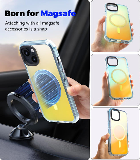 Tigowos Magnetic Bumper for iPhone 15 Case Fits MagSafe 20FT Drop Resistant Back Cover Shockproof Slim Fit for iPhone 15 Phone Case, Colorful...