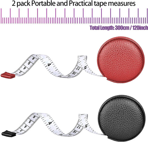 3m/120" Tape Measure Body Measuring Tape for Body Cloth Tape Measure for Sewing Fabric Tailors Medical Measurements Tape Dual Sided Leather Tape M...