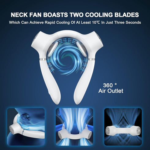Portable-Wearable-Neck-Air-Conditioner, 360° Around Cooling Neck Fan Air Conditioner?White?...