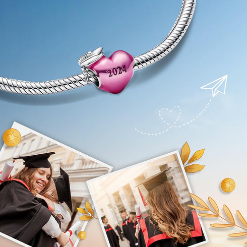 2024 Graduation Charms Bead for Bracelets and Necklaces 925 Sterling Silver Women's Graduation Jewelry...