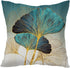 Throw Pillow Cover Green Plant Leaves - 18 x 18 Inch Teal Pillow Cushion Cover - Set of 2 Turquoise Ginkgo Leaf Cushion Case, Great for Sofa, Bedr...
