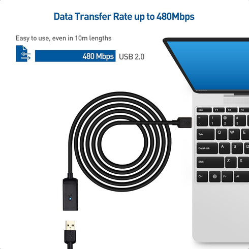 Cable Matters Active USB Extension Cable 16.4 ft / 5m (Active USB Extender Cable, USB Cable Male to Female) for Webcam, Oculus Sensor, HTC Vive Li...