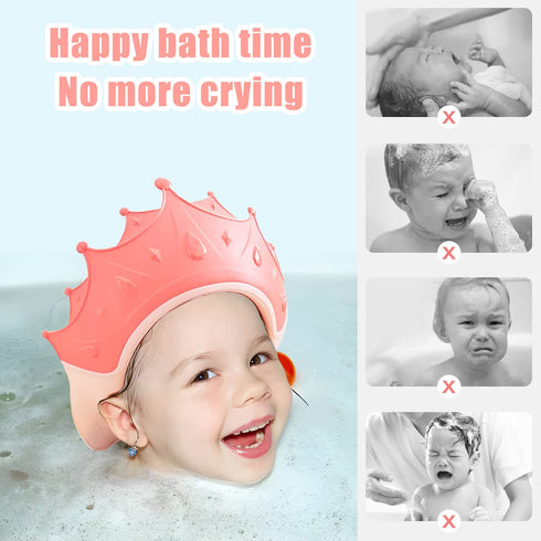 Baby Shower Cap Shield, Shower Cap for Kids, Visor Hat for Eye and Ear Protection for 0-9 Years Old Children, Baby Hair Washing Guard, Baby Bath H...