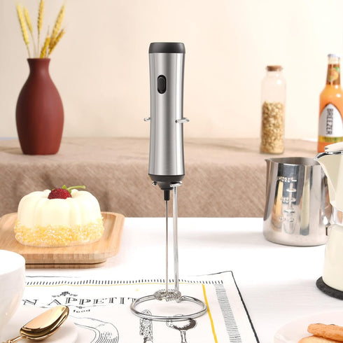Milk Frother Handheld, Rechargeable Milk Frother Handheld, Electric Milk Frother Handheld for Latte, Matcha, Protein Powder, Hot Chocolate, with B...
