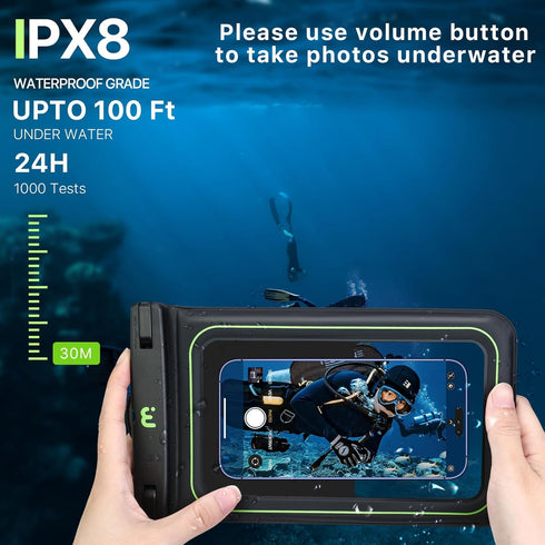 MYBAT PRO IPX8 Waterproof Phone Pouch (1 Pack XL Size + 1 Pack Regular Size), Cell Phone Dry Bag with Detachable Lanyard, Universal Floating Water...