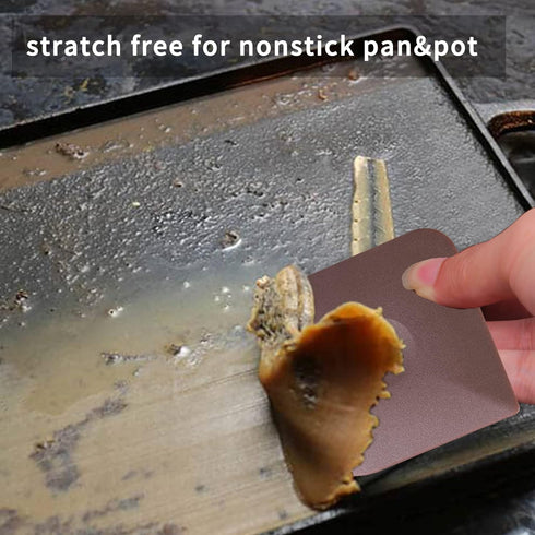 Pan Scrapers Dish Scraper Tool Set, 3Pack Food Scraper Polycarbonate Plastic Pan Pot Scraper, Cast Iron Cleaner Scraper Iron Skillet Scraper Scrub...