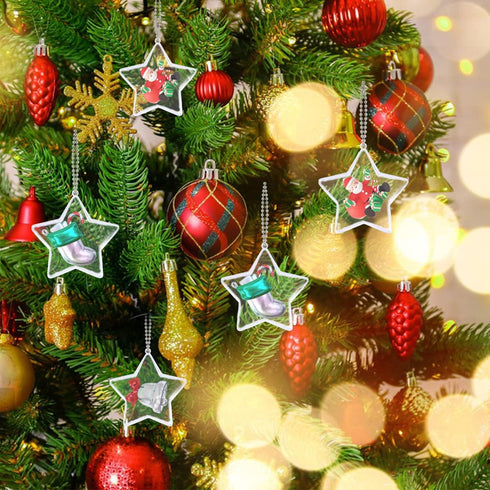 Barelove Clear Fillable Ornaments Balls Decoration, 10 PCS Transparent DIY Craft Baubles Plastic Hanging Decorative Ball for Home Decor Party Birt...