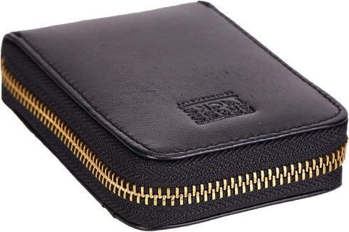 Vintage Full Top Grain Leather Wallet RFID Blocking Multi Card Case with Zipper Pocket Card Holder for Men Women Gift Box...