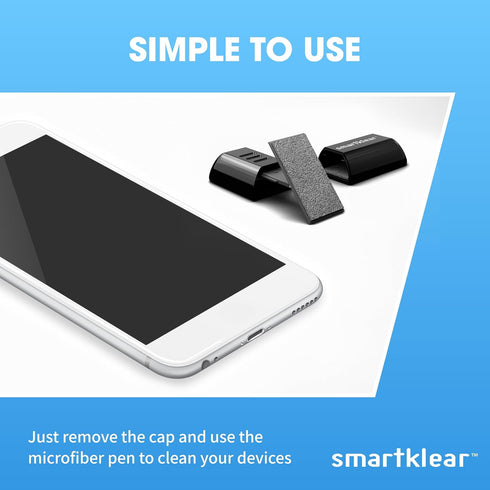 SmartKlear Smart Phone Screen Cleaner - For iPhones, Androids, and More - Cleaner With Carbon Microfiber Tech - Injected Black - 1 Count...