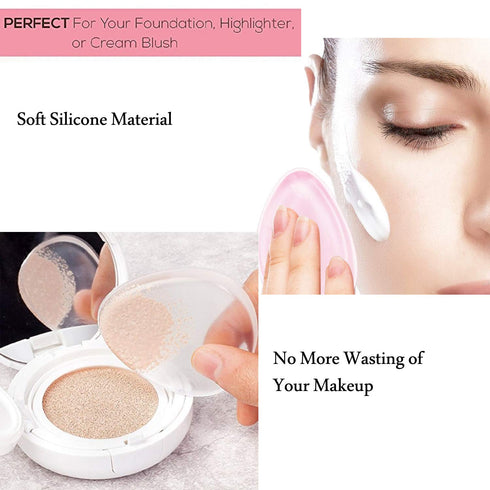 Clear Silisponge Silicone Makeup Applicator Gel Foundation Makeup and Puff BB Cosmetic Beauty Tools Blender 5 Pcs...