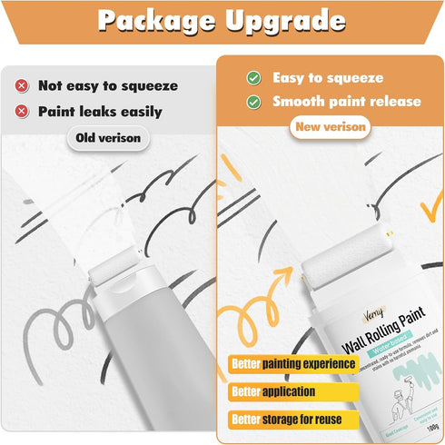 VERNY Portable Wall Paint Tool - for Effortless Cleaning & Pristine Walls, Small Roller Brush Repair Kit, Water-Based, Low VOC & Non-Toxic, Ready ...