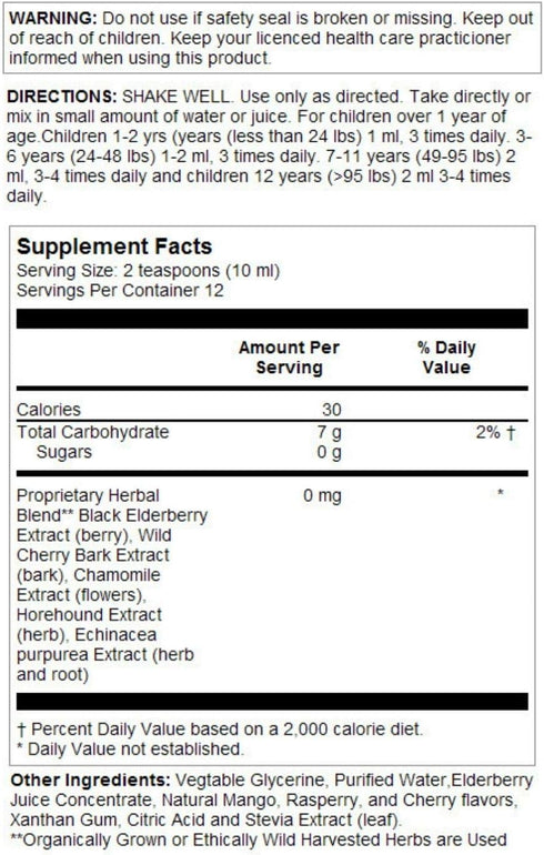 Herbs for Kids Eldertussin Elderberry Syrup, Cherry Berry (Btl-Plastic) | 4oz...