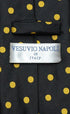 Vesuvio Napoli NeckTie BLACK w/YELLOW Polka Dots Design Men's Neck Tie...