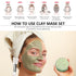 Ashlyn 3 PCS Clay Mask Set, Green Tea Clay Facial Mask, Rose Face Masks Skincare, Dead Sea Bubble Deep Cleanse Mask, Organic Facial Masks for Wome...
